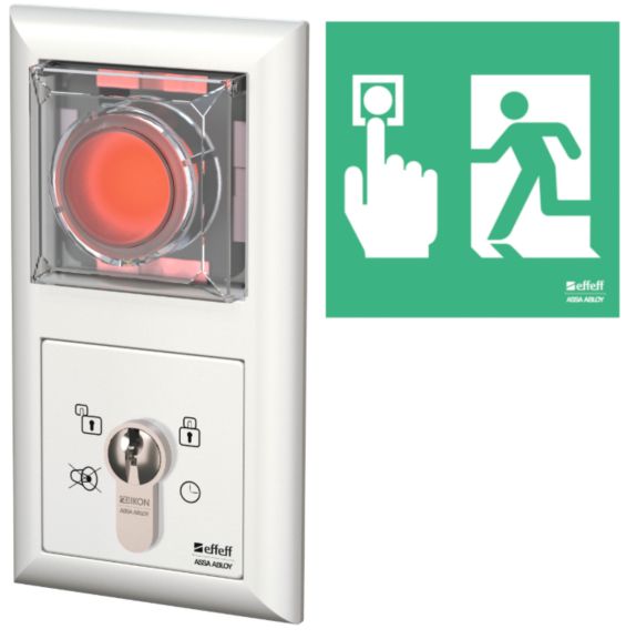 uP-Steuerterminal vernetzbar, Modell 1385, 2-fach-Rahmen. Passend fr System Jung AS500 - alpinwei. Kunststoff-Hinweisschild, selbstklebend