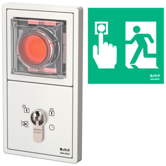uP-Steuerterminal vernetzbar, Modell 1385, 2-fach-Rahmen. Passend fr System Jung LS990 - alpinwei Kunststoff-Hinweisschild, selbstklebend