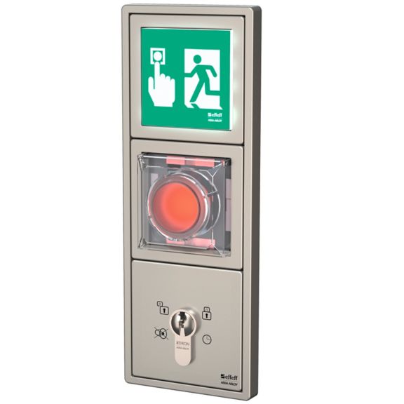 uP-Steuerterminal vernetzbar, Modell 1385, 3-fach-Rahmen. Passend fr System Jung LS990 - Edelstahl-Optik mit beleuchtetem Hinweisschild.