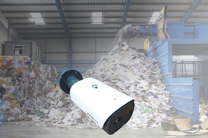 VIS-IR Themography device in a recycling centre
