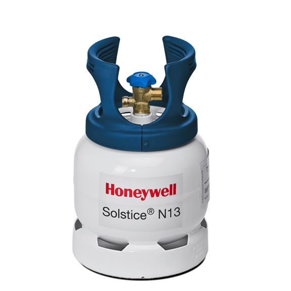 Solstice N13 (R-450A) is a nonflammable, reduced-GWP replacement for HFC-134a in medium-temp applications: heat pumps, air- and water-cooled chillers, district heating/cooling systems, vending machines/beverage dispensers, and CO2 cascade systems.