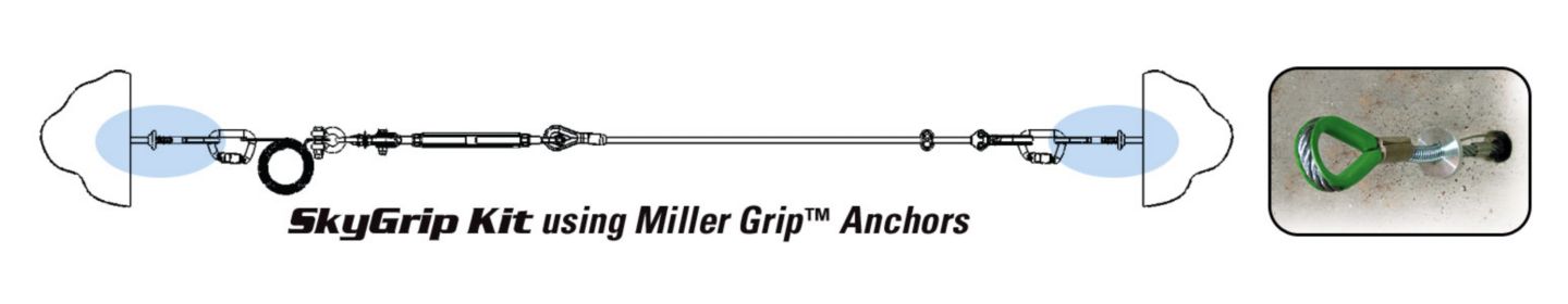 Miller SkyGrip Permanent Horizontal Lifeline Systems Kits
