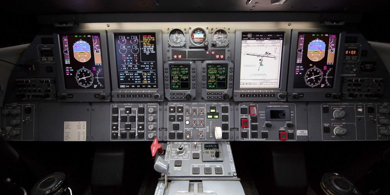 The Primus 1000 Integrated Avionics System is a fail-passive autopilot/flight director and display system with horizontal and vertical flight guidance modes.