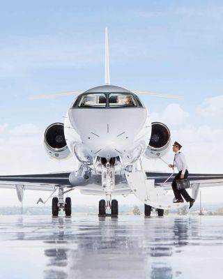 Pilot getting on an aircraft