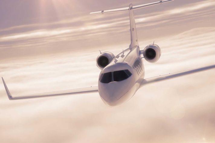 Business Jet in Sky