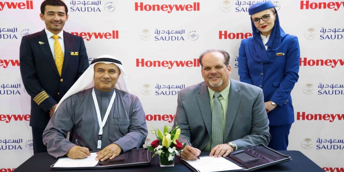 Saudia signing banner