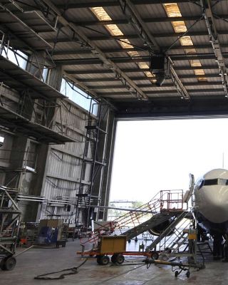 Plane in hangar