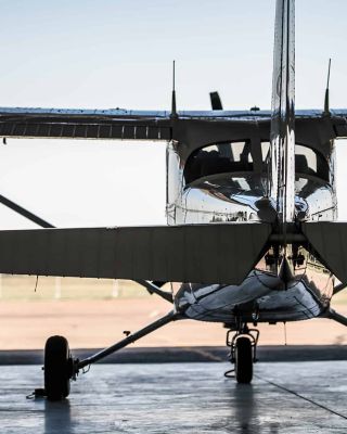 Airplane in hangar