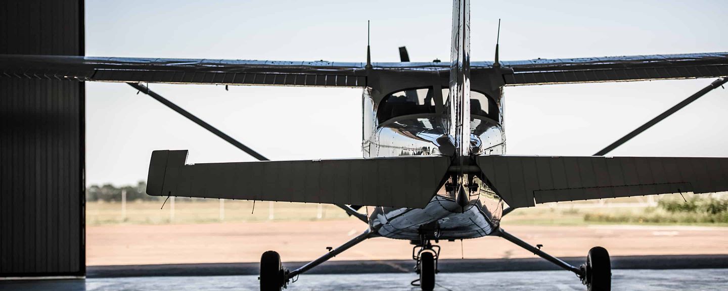 Airplane in hangar