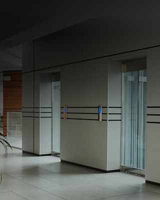 Elevator foyer in building