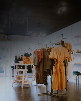 Inside view of retail space