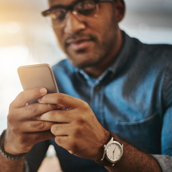 Man looking at phone