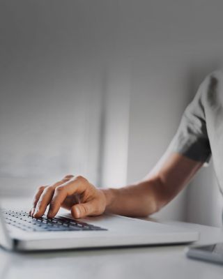 Person using a laptop