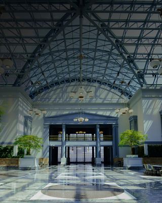 Foyer glass ceiling architecture