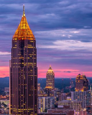 atlanta skyline at sunset