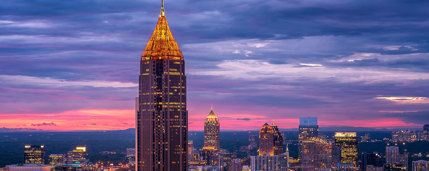 atlanta skyline at sunset