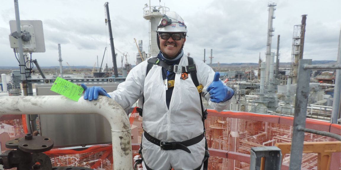 Honeywell engineer Javier Rios at an industrial site 