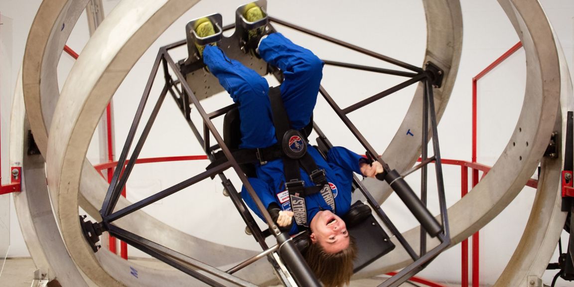 A student uses the Multi-Axis Trainer.