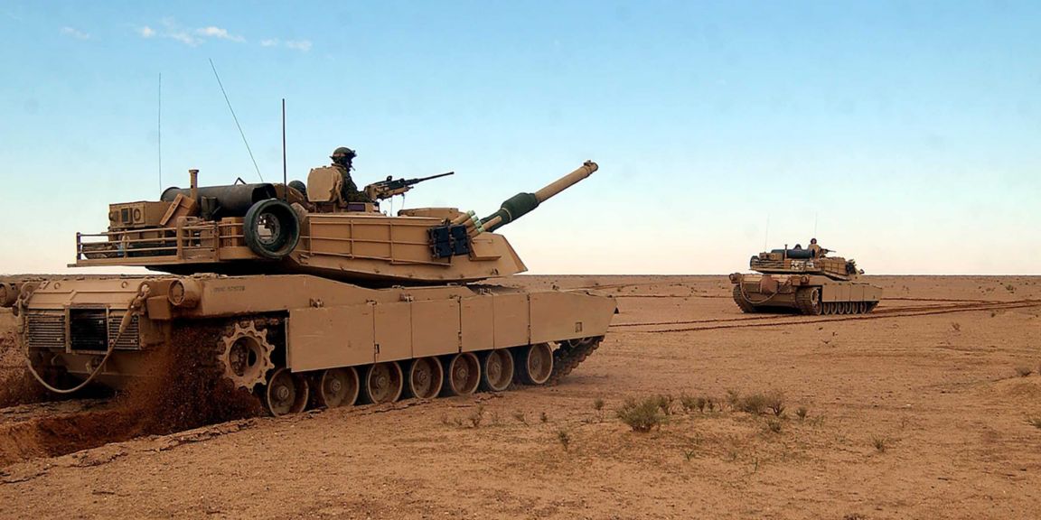 Two tanks in the desert
