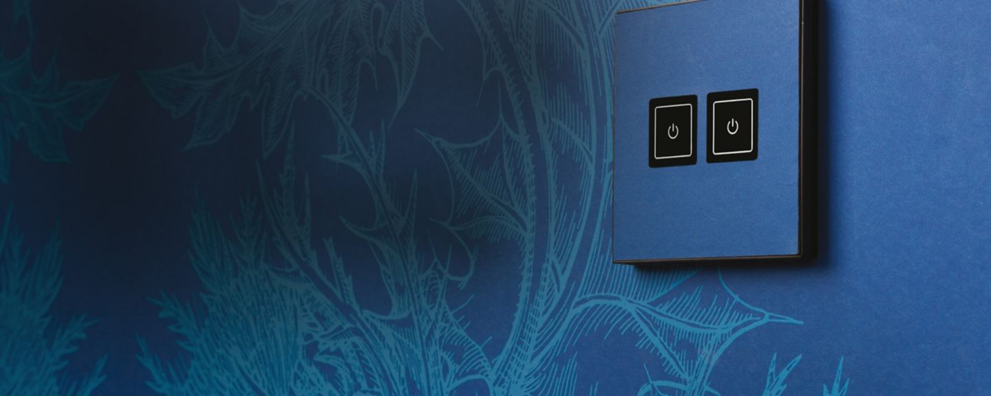 Custom blue elements product matching blue wallpaper 