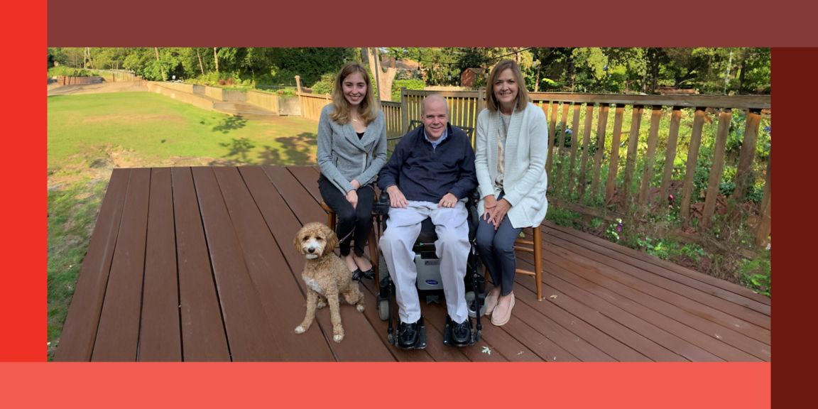 Honeywell employee Mike Ryan (center) and his family; Ryan turned an idea for an inclusive life safety solution into a breakthrough product.