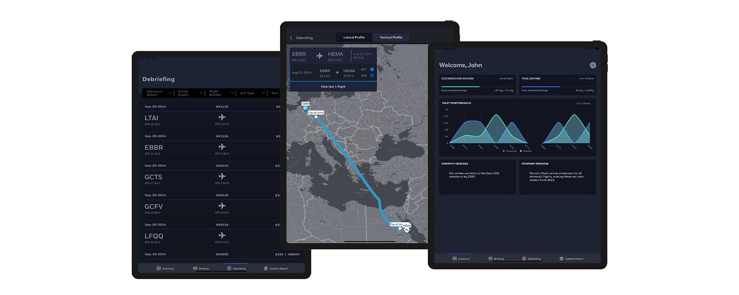 Tablets display Pilot Connect app interface