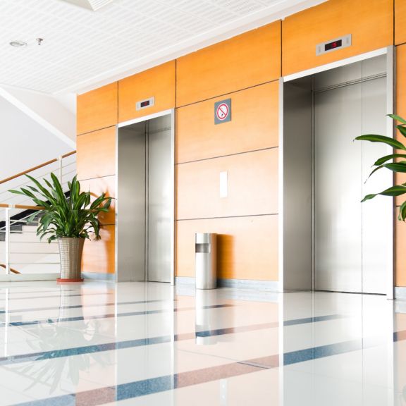 Elevators in lobby