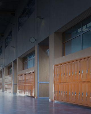 School hallway with lockers