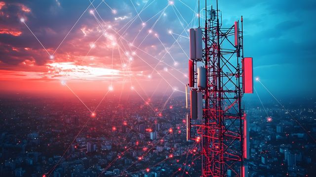 An image depicting the impact of 5G technology on enhancing productivity in transportation and logistics.