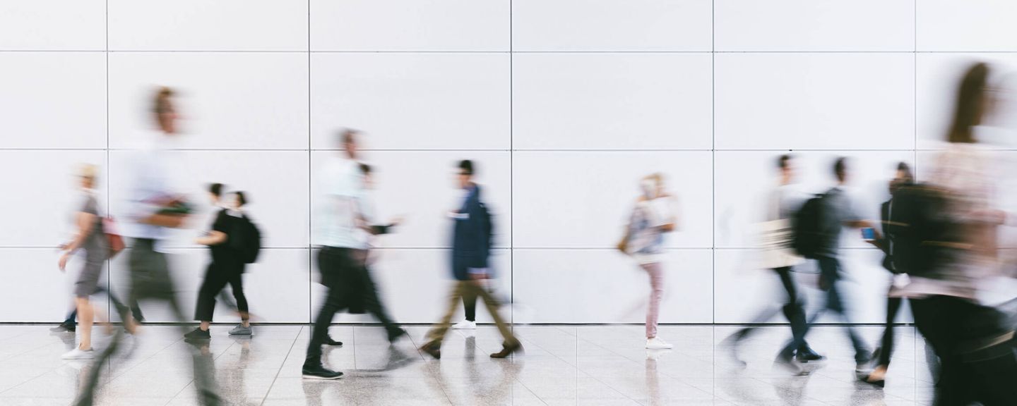 People walking inside building