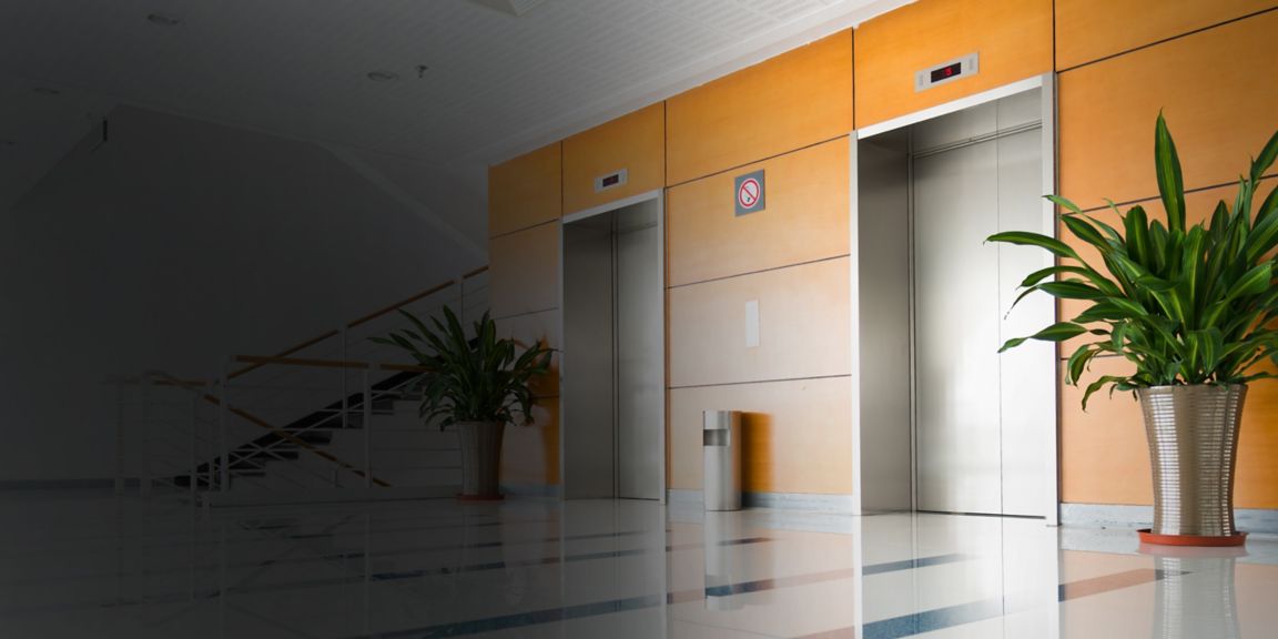 Elevators in lobby