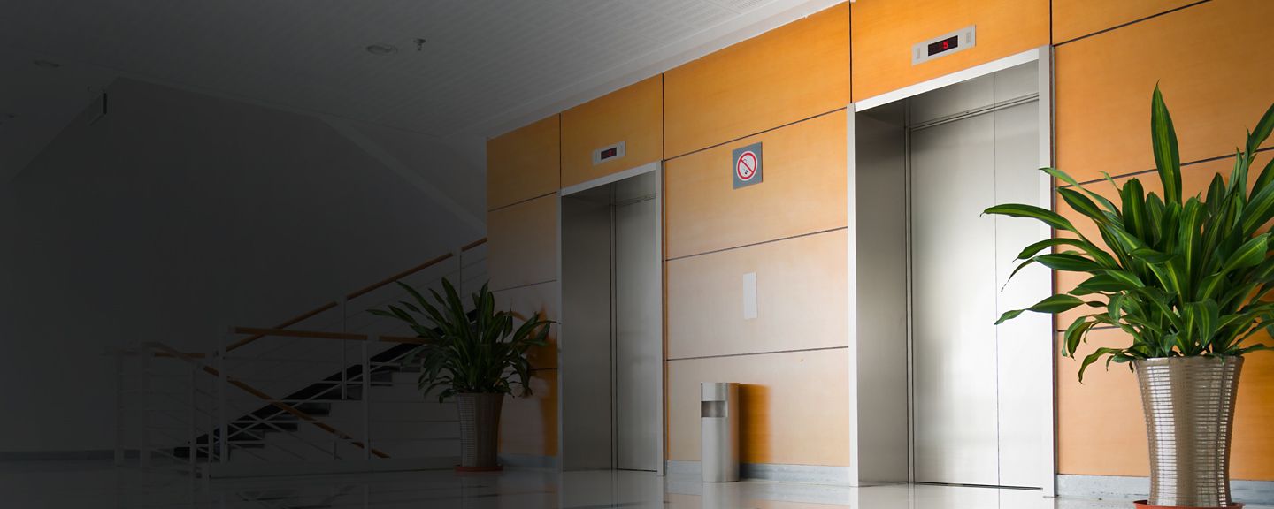 Elevators in lobby