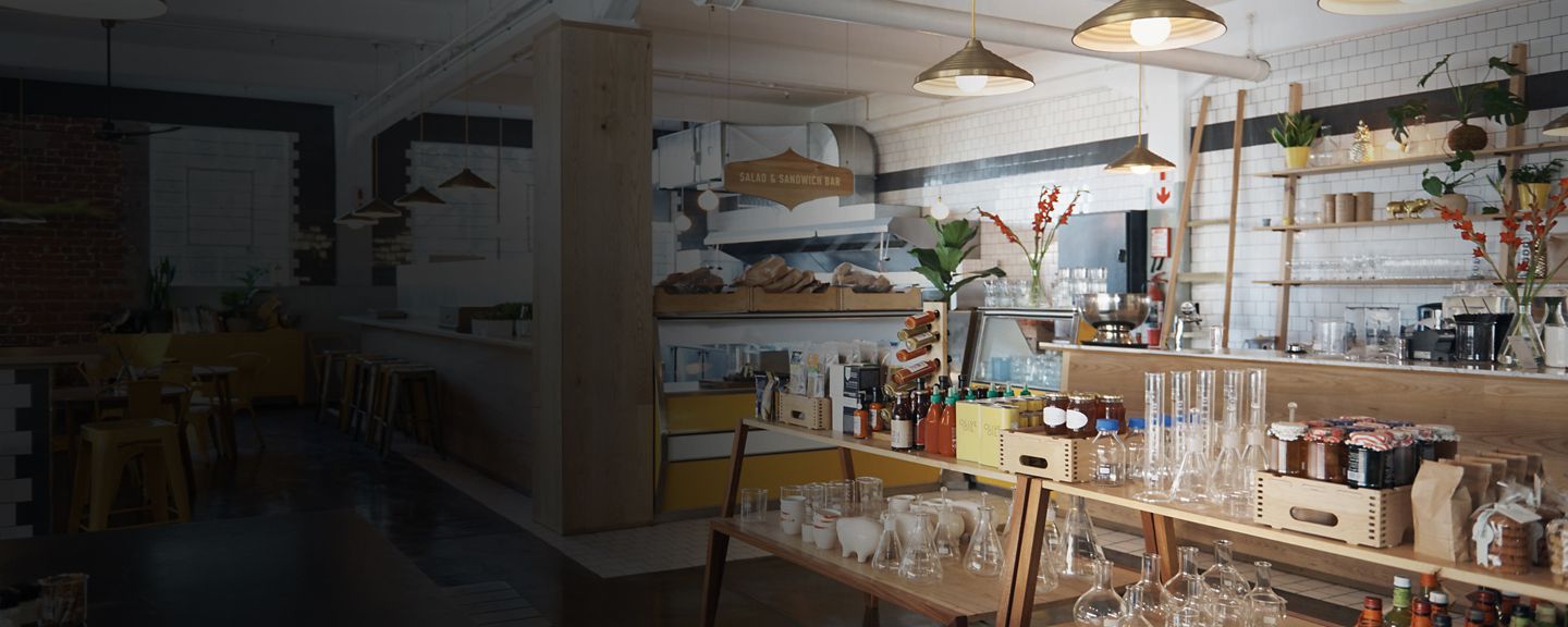 Inside of a deli and salad restaurant 