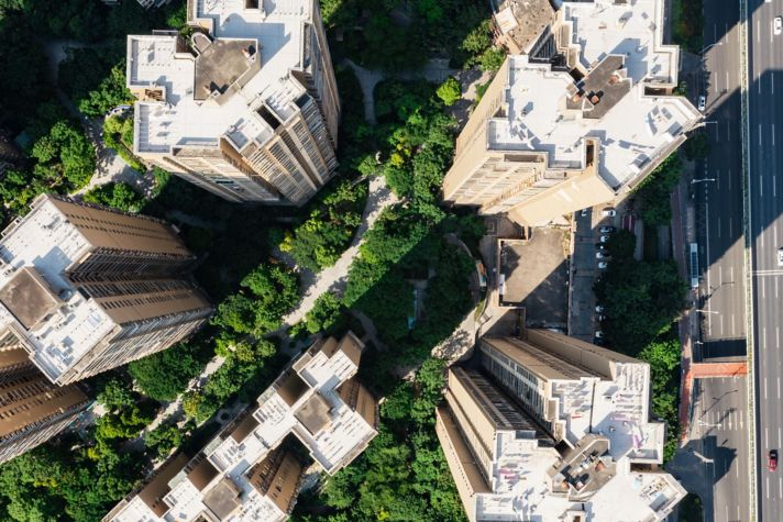 City Buildings Aerial View