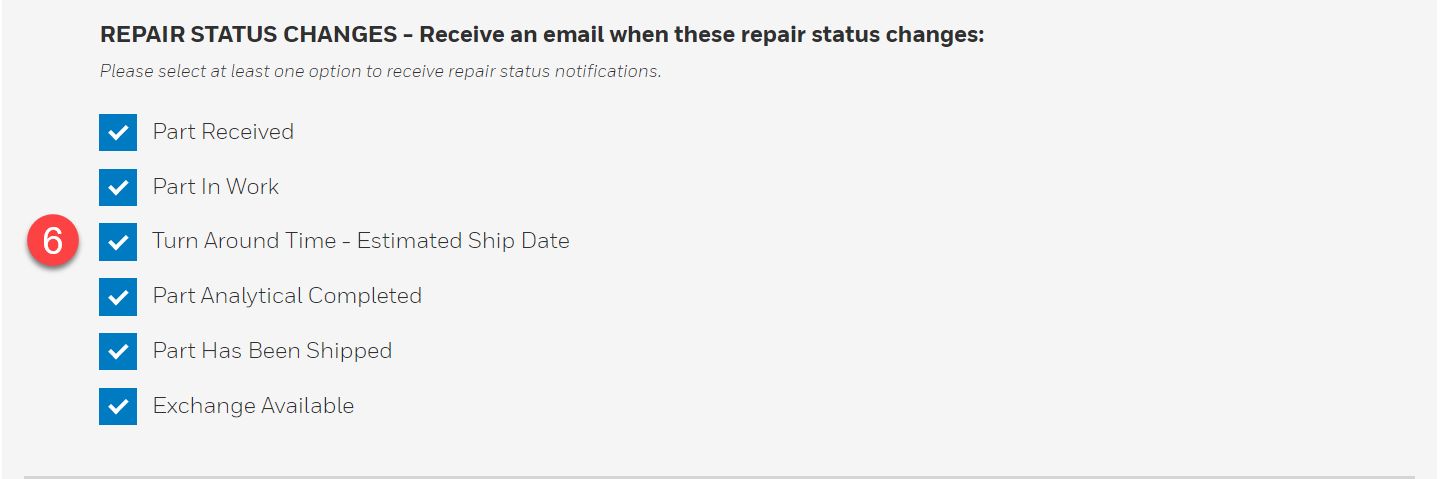 Honeywell Order Management | Repair Status Changes