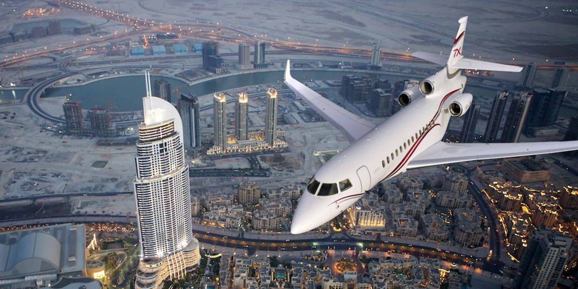 Falcon 7X exterior FMS Guided Visuals