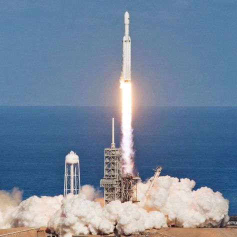 A powerful rocket ascends into the sky