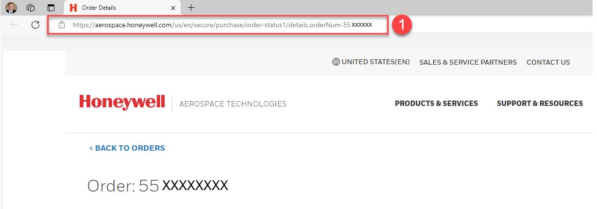Honeywell Order Management | Order Detail Page Link