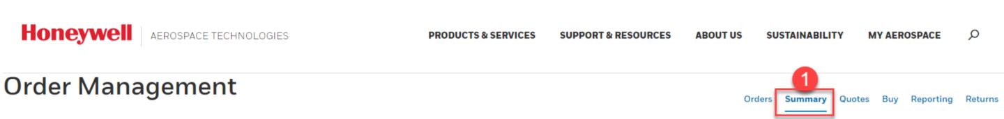Honeywell Order Management | Order Management Summary