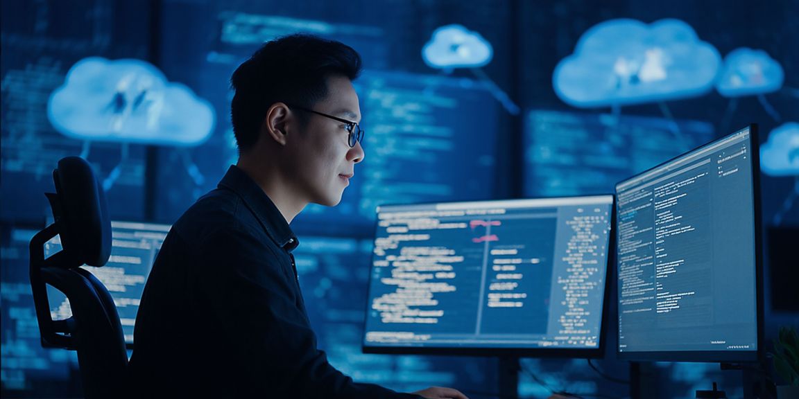 People working at a table in a data center