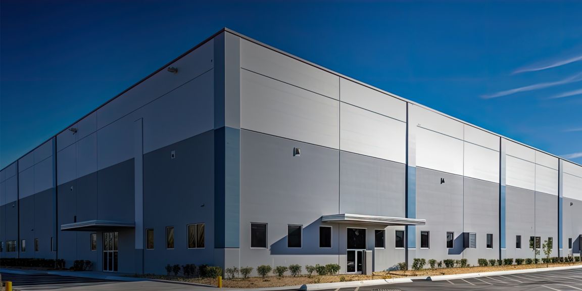 Modern industrial building for manufacturing, warehousing, or distribution.




