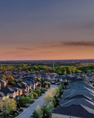 Supra ariel view of a residential neighborhood