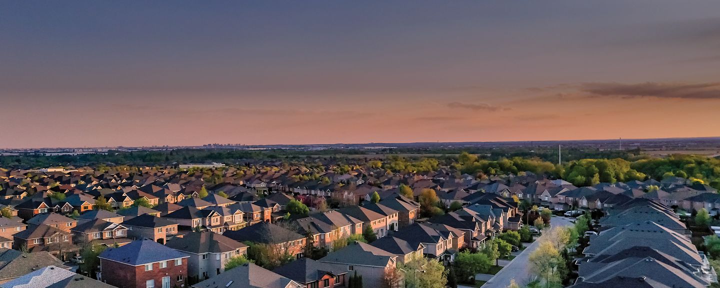 Supra ariel view of a residential neighborhood