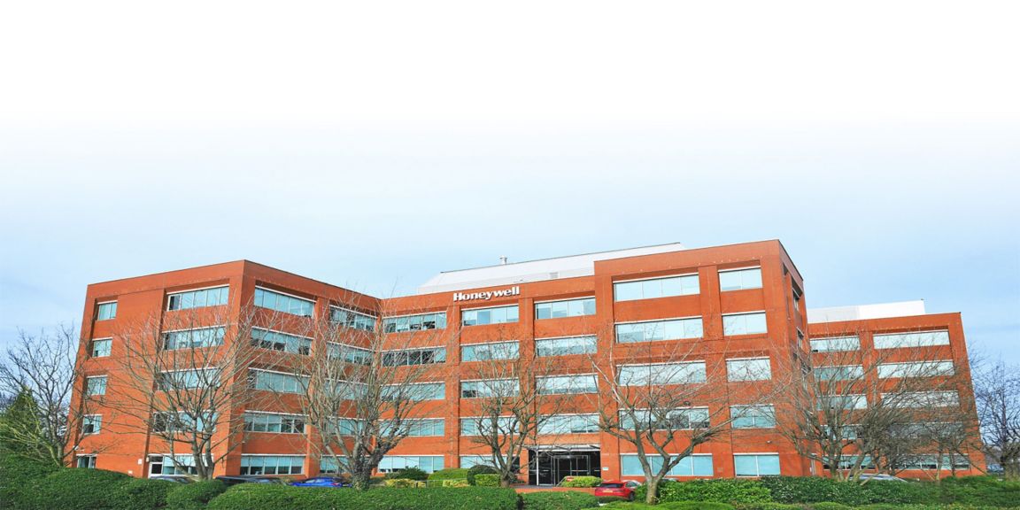 View Honeywell’s Bracknell office building, a modern corporate campus with contemporary design, landscaped surroundings, and professional workspace in the UK.