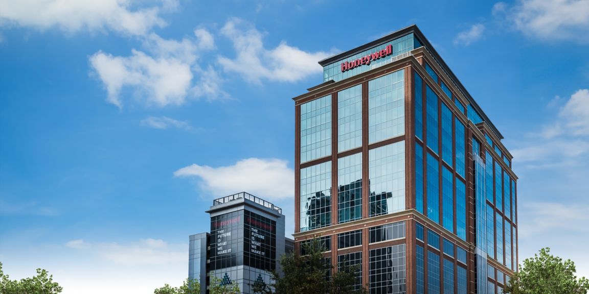 View Honeywell’s Charlotte office featuring glass façades, contemporary design, and a prime business district location in North Carolina.