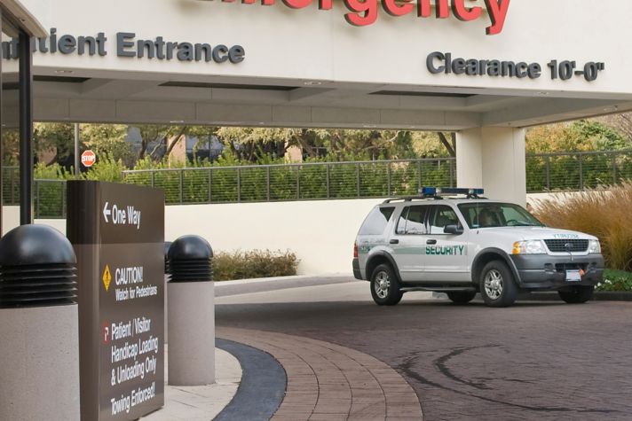 Hospital Emergency Patient Entrance with a clearance of 10ft height for the Ambulance Entrace