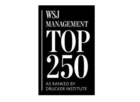Recognized in the WSJ Management Top 250—an annual ranking by the Drucker Institute honoring companies that excel in innovation, customer satisfaction, and corporate responsibility.
