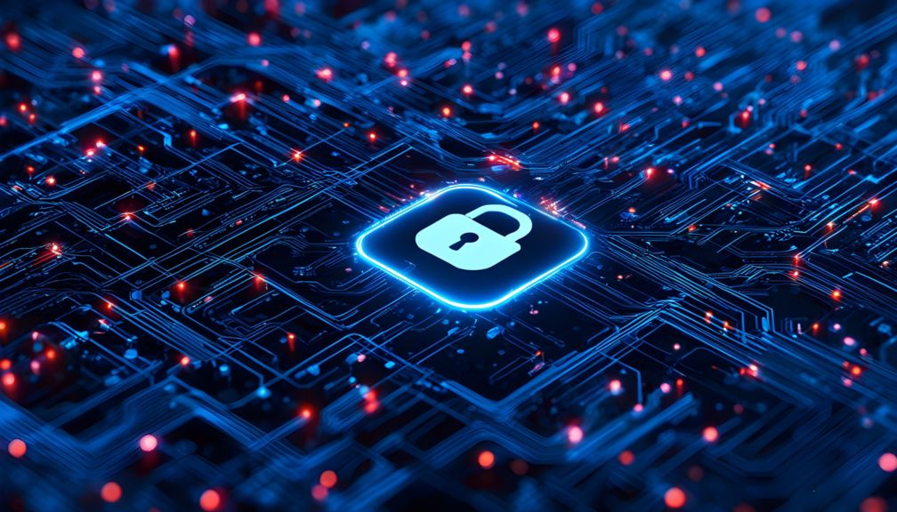 Digital padlock representing cybersecurity and data protection, embodying a sense of security and advanced technology