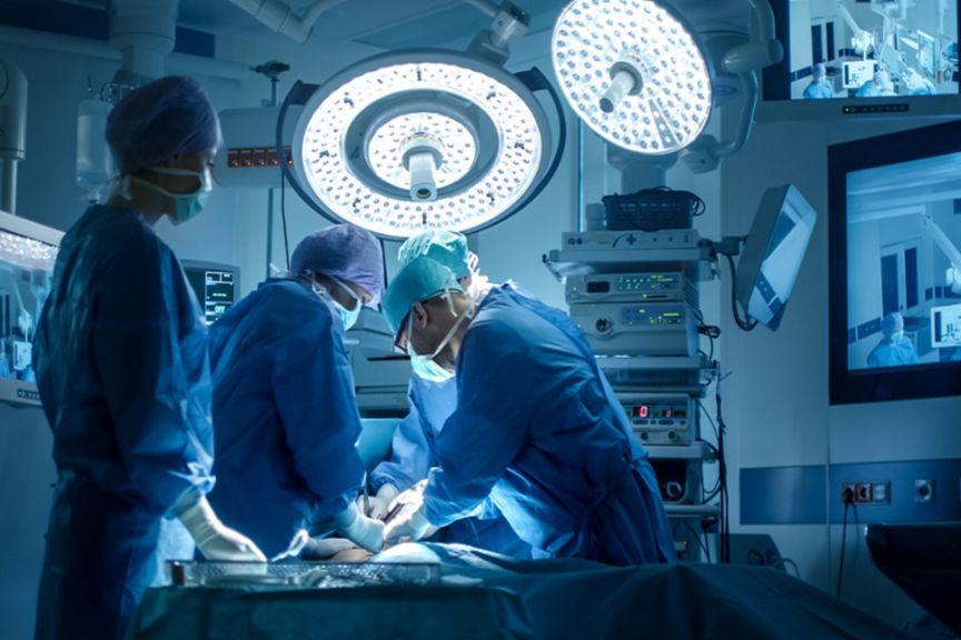 Medical Team Performing Surgical Operation