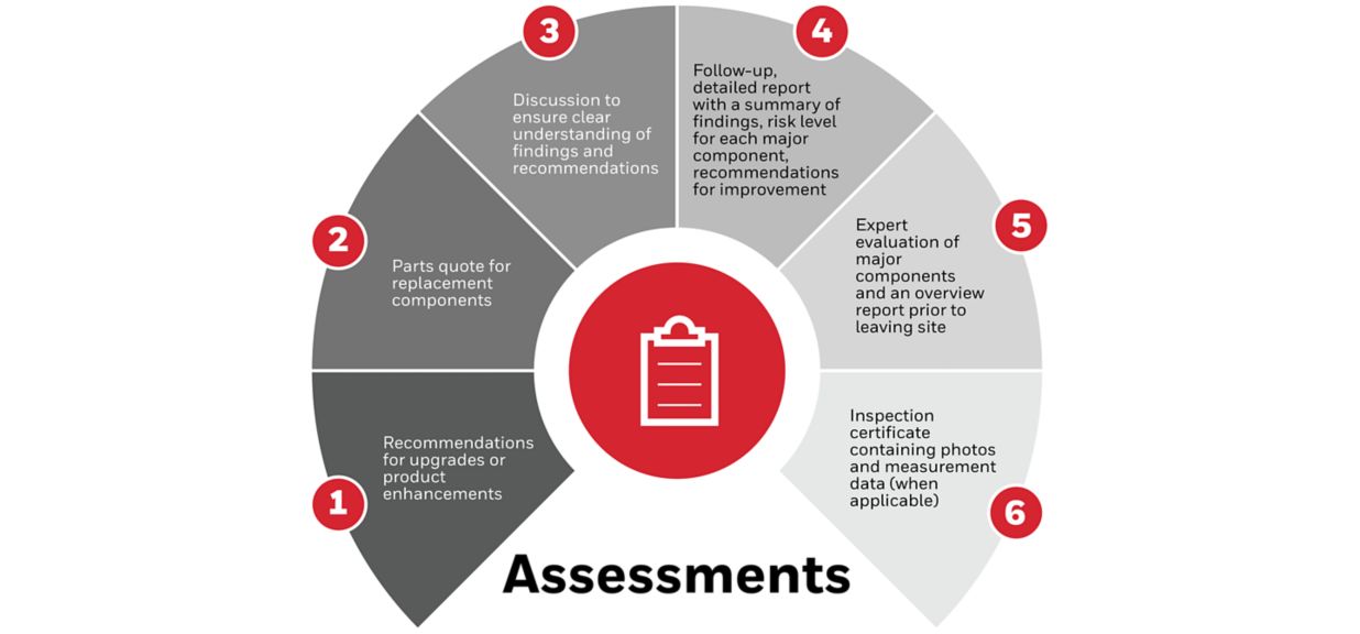 Diagram depicting services and deliverables included in the assessments.